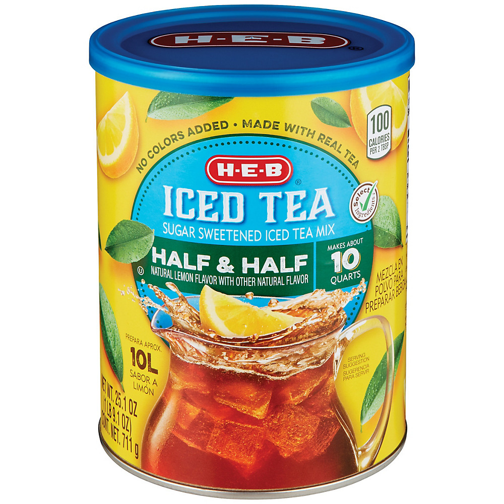 Calories in H-E-B Select Ingredients Half & Half Iced Tea Mix, 25.1 oz
