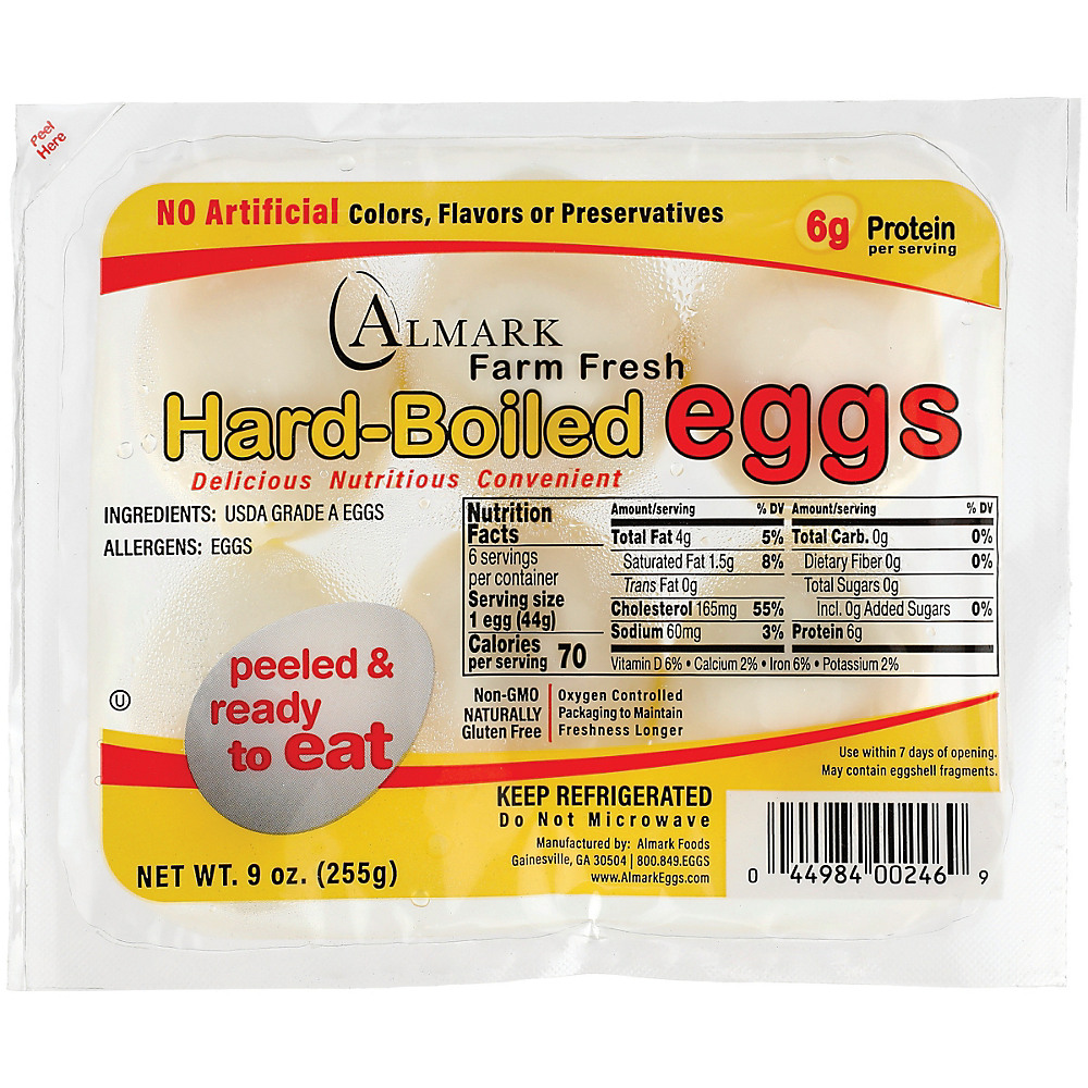 Calories in Almark Hard Boiled Eggs, 6 ct