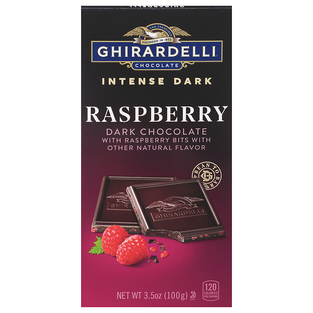 Calories in Ghirardelli Chocolate Intense Dark Raspberry Chocolate Bar, 3.5 oz