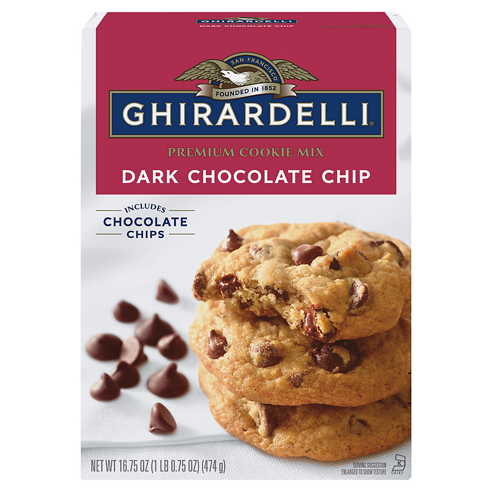 Calories in Ghirardelli Dark Chocolate Chip Cookie Mix, 16.75 oz