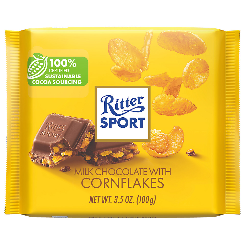 Calories in Ritter Sport Milk Chocolate with Corn Flakes, 3.5 oz
