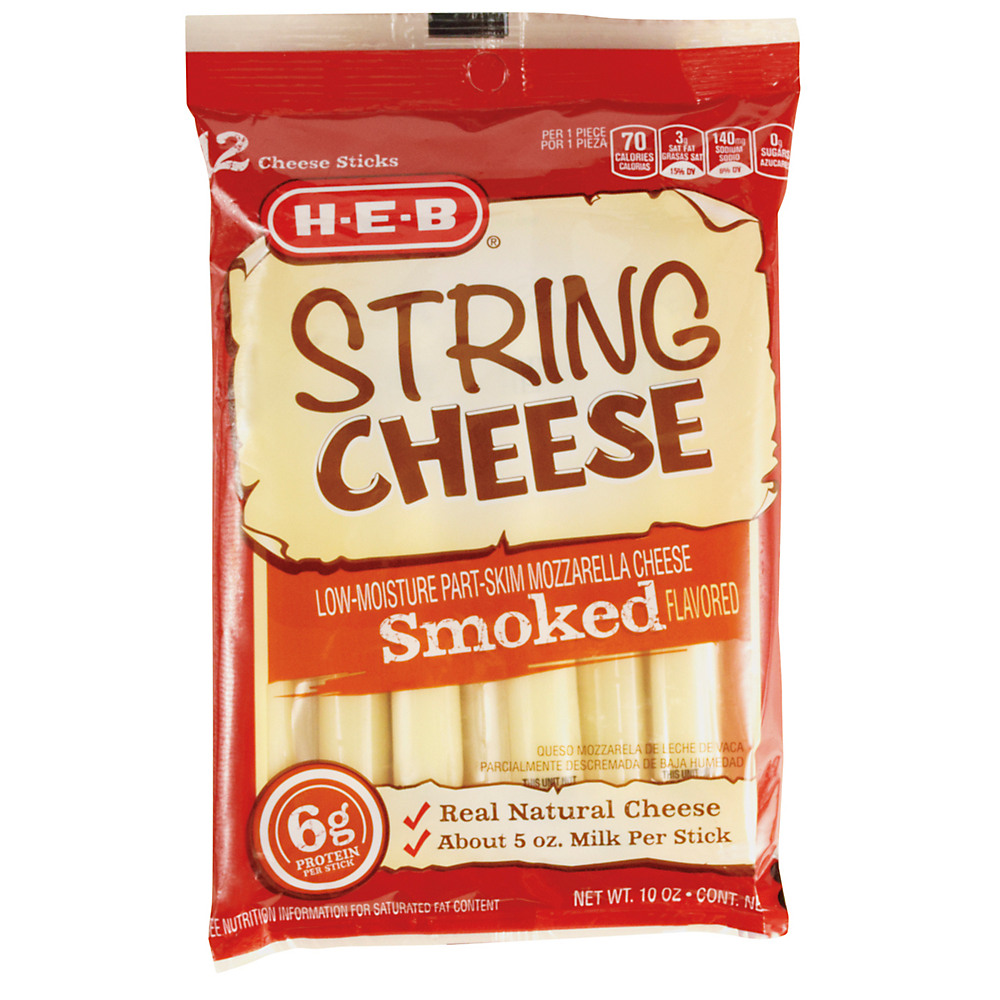Calories in H-E-B Smoked Flavored Mozzarella String Cheese, 12 ct