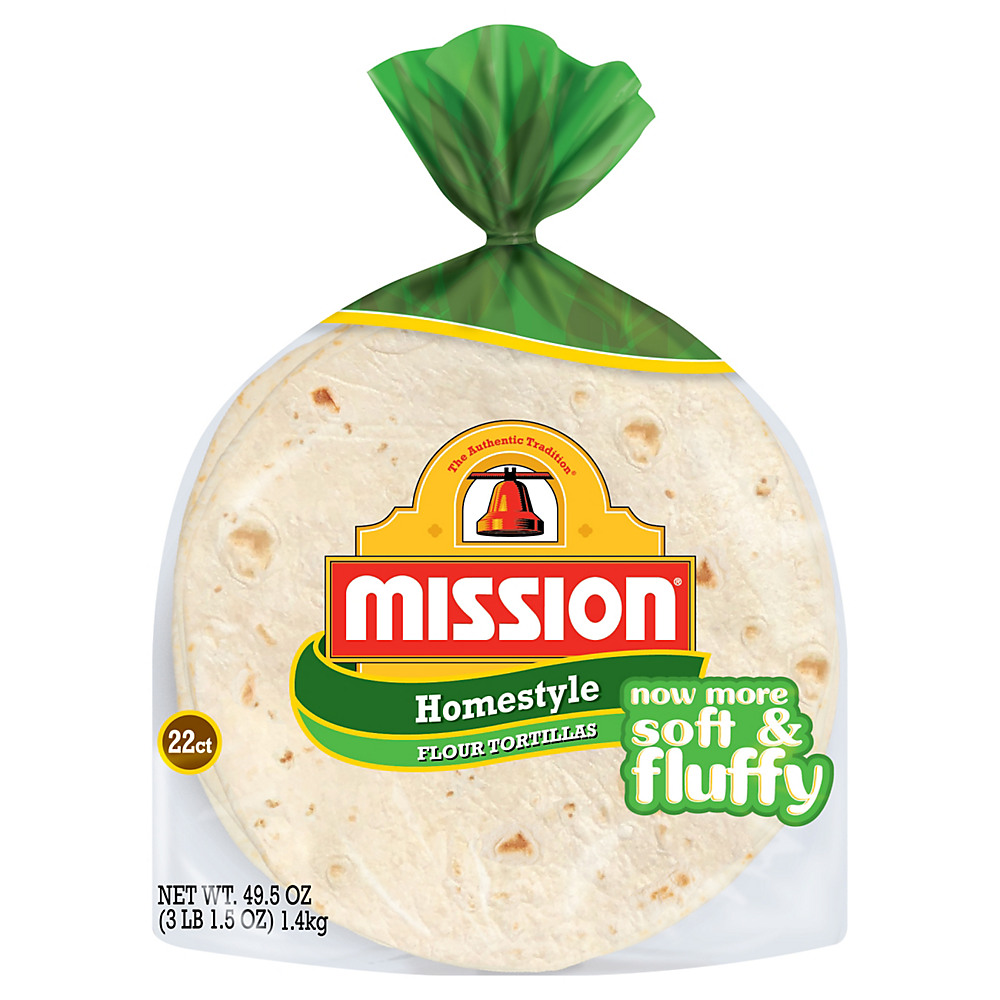 Calories in Mission Homestyle Flour Tortillas, 22 ct