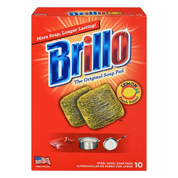 Brillo Steel Wool Soap Pads Lemon Fresh Scent, 10 pk