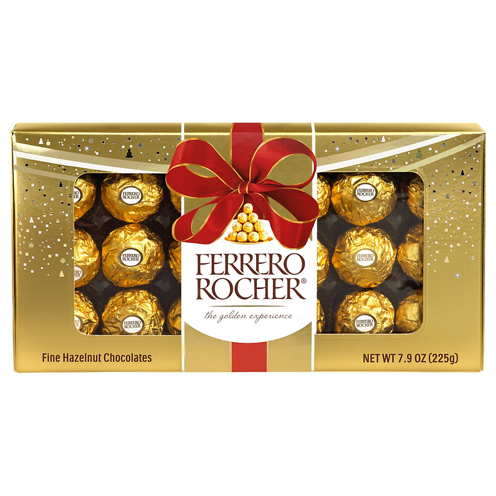 Calories in Ferrero Rocher Fine Hazelnut Chocolates Holiday Gift Box, 7.9 oz, 18 ct