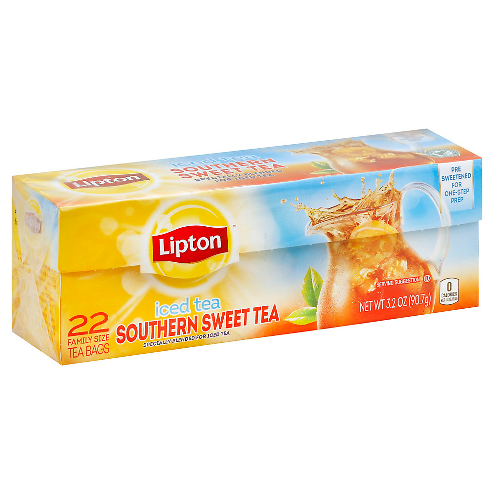 Calories in Lipton Family-Sized Black Iced Tea Bags Southern Sweet Tea, 22 ct