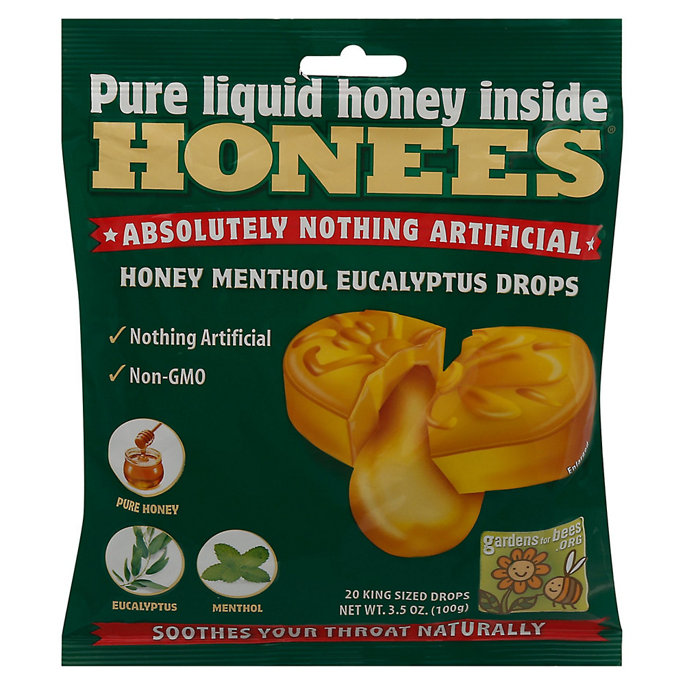 Calories in Honees Honey Menthol Cough Drops, 20 ct