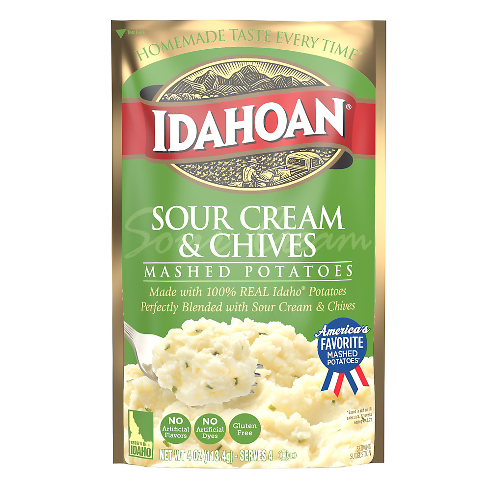 Calories in Idahoan Sour Cream and Chives Mashed Potatoes, 4 oz