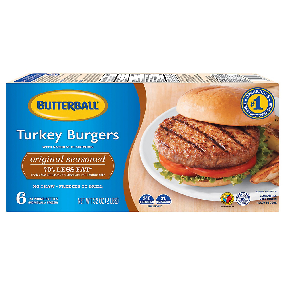 Calories in Butterball Everyday Turkey Burgers, Seasoned and Grill Ready, 32 oz