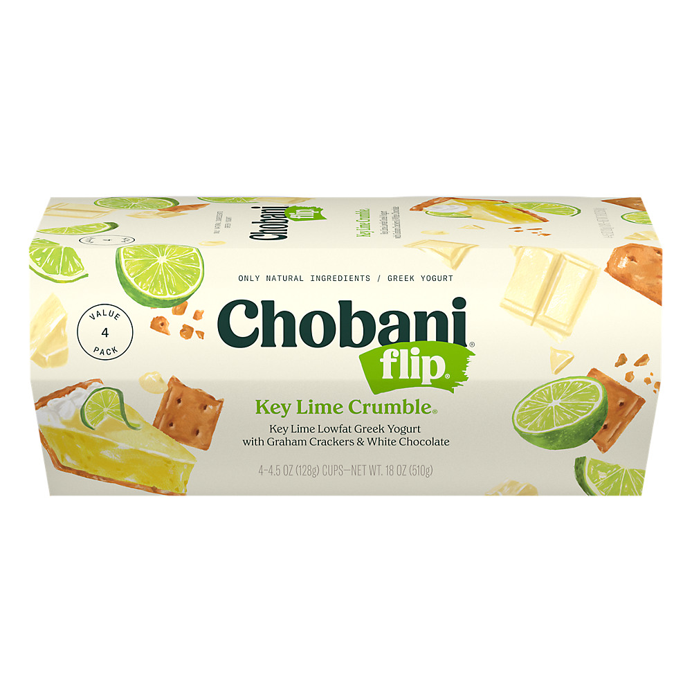 Calories in Chobani Flip Low-Fat Key Lime Crumble Greek Yogurt, 4 ct