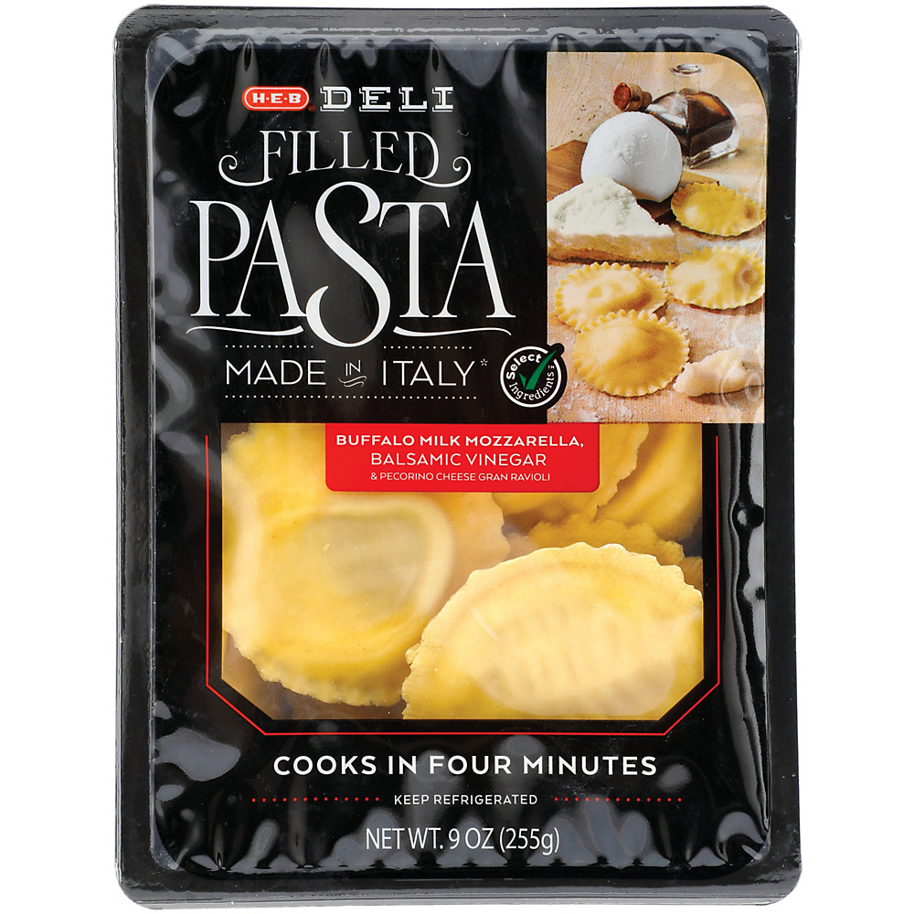 Calories in H-E-B Select Ingredients Filled Pasta, Mozzarella & Balsamic Girasoli, 9 oz