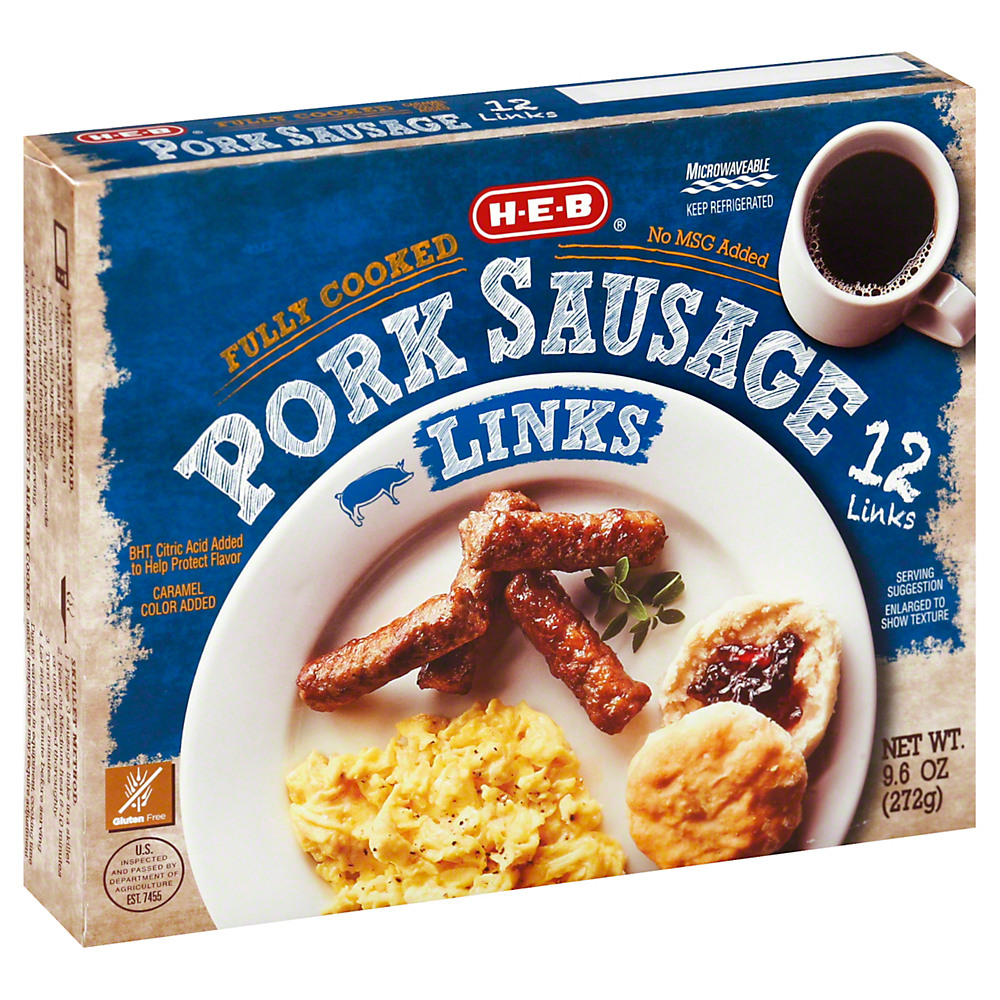 Calories in H-E-B Fully Cooked Pork Sausage Links, 9.6 oz