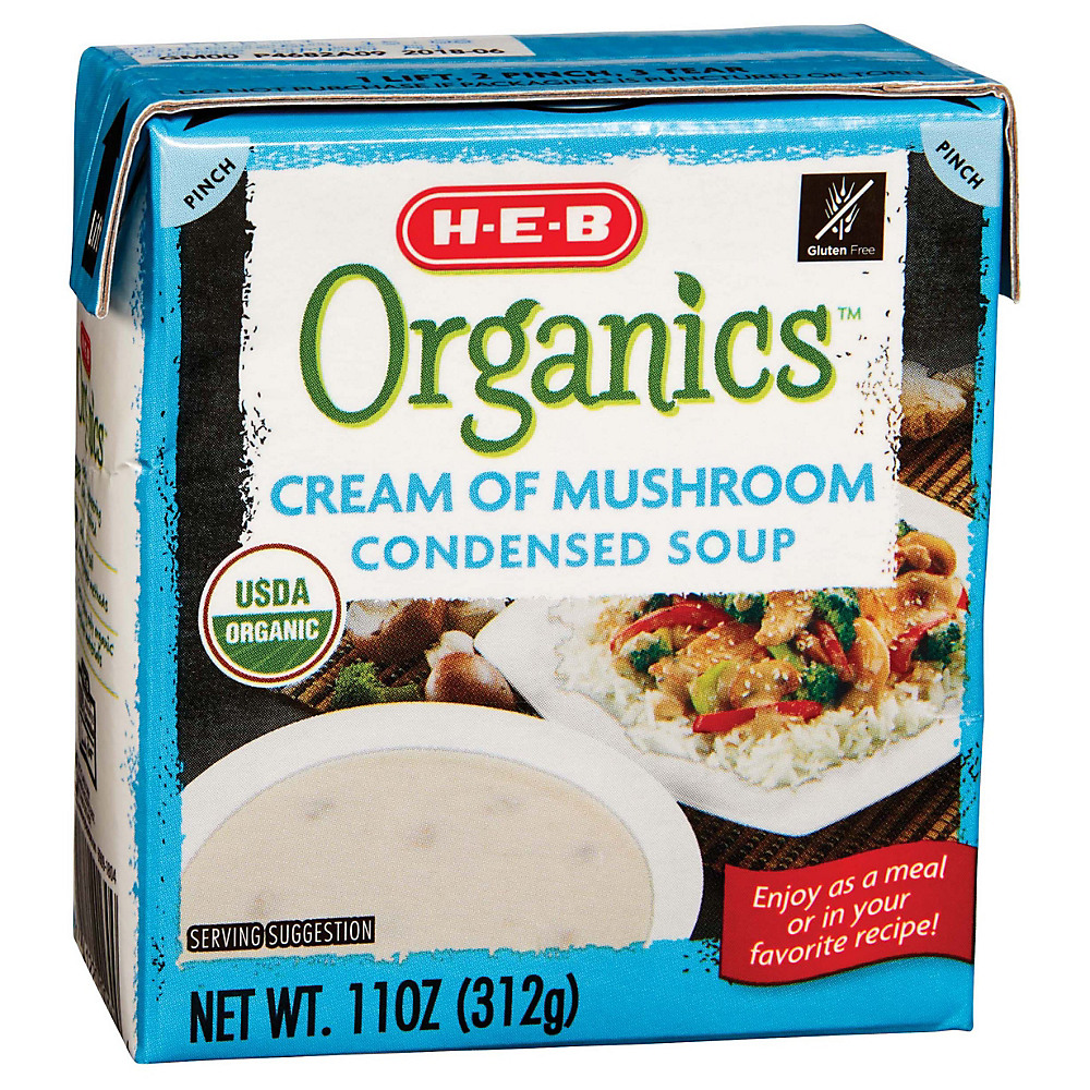 Calories in H-E-B Organics Cream of Mushroom Condensed Soup, 11 oz