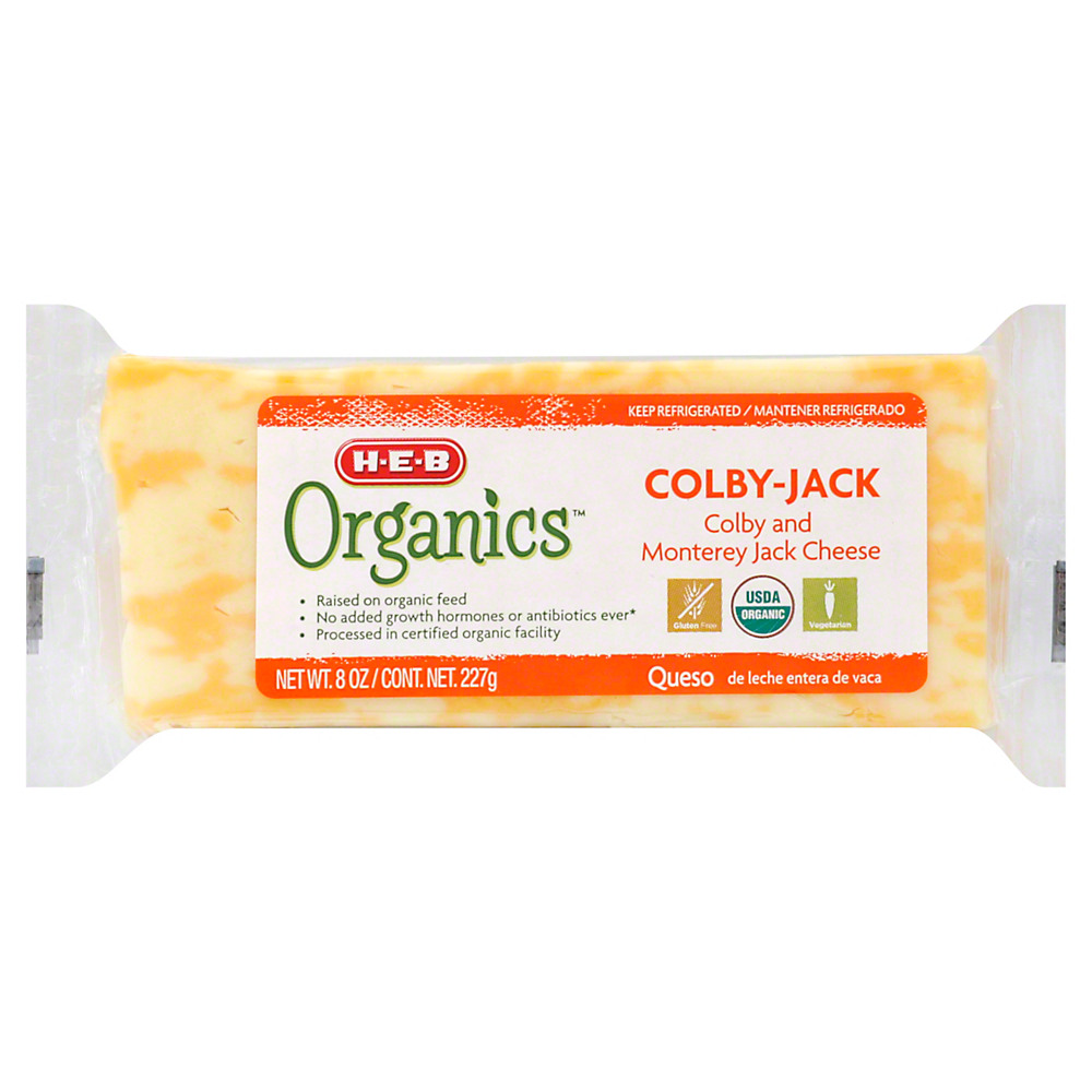 Calories in H-E-B Organics Colby Jack Cheese, 8 oz