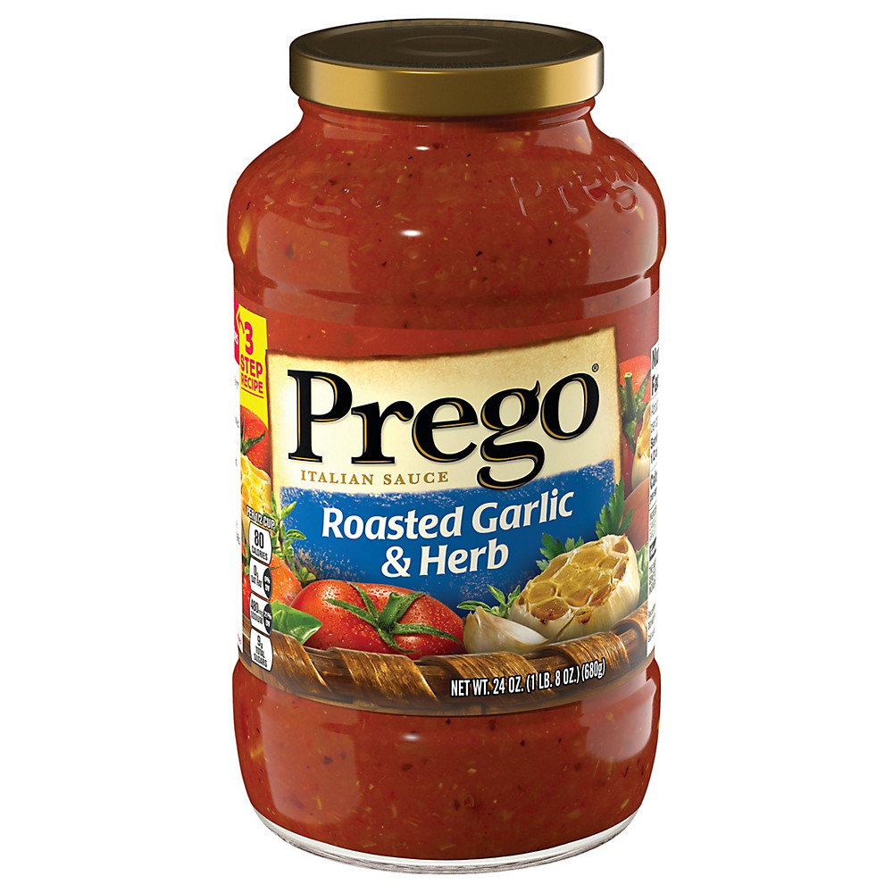Calories in Prego Roasted Garlic & Herb Pasta Sauce, 24 oz