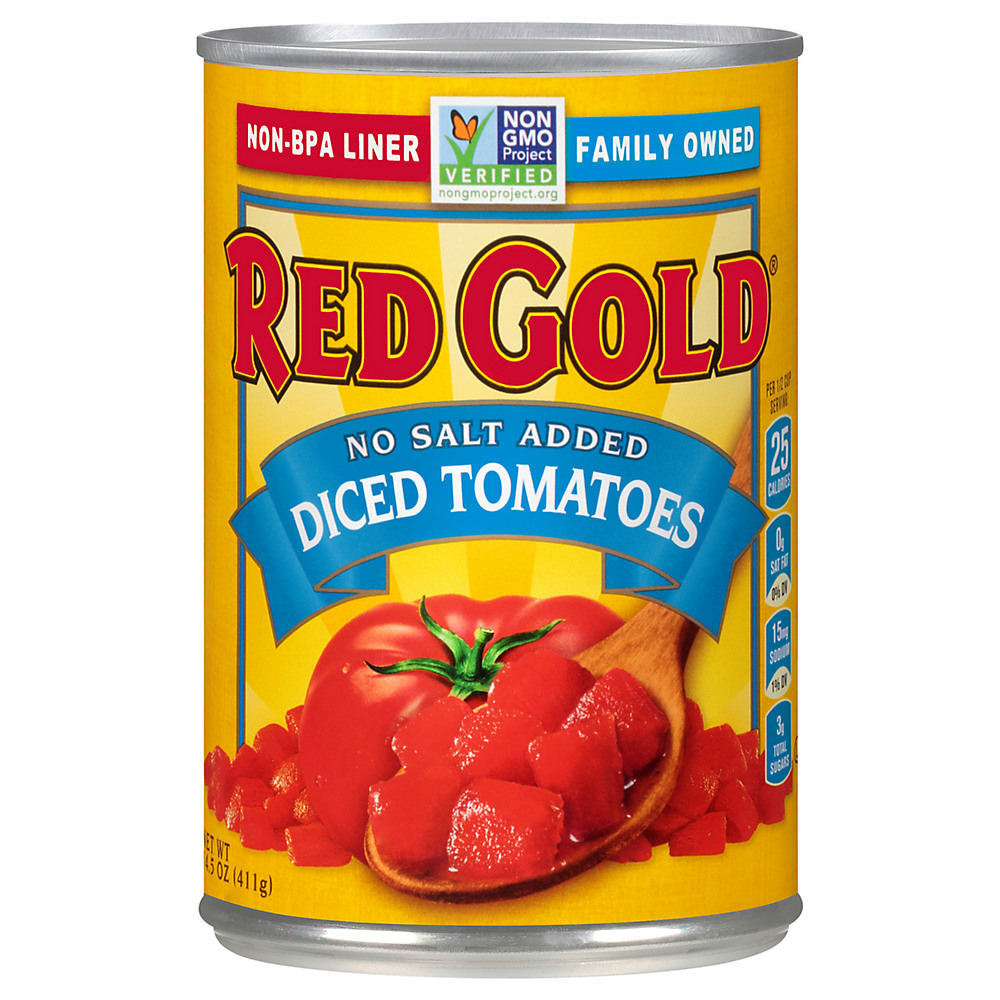 Calories in Red Gold No Salt Added Diced Tomatoes, 14.5 oz