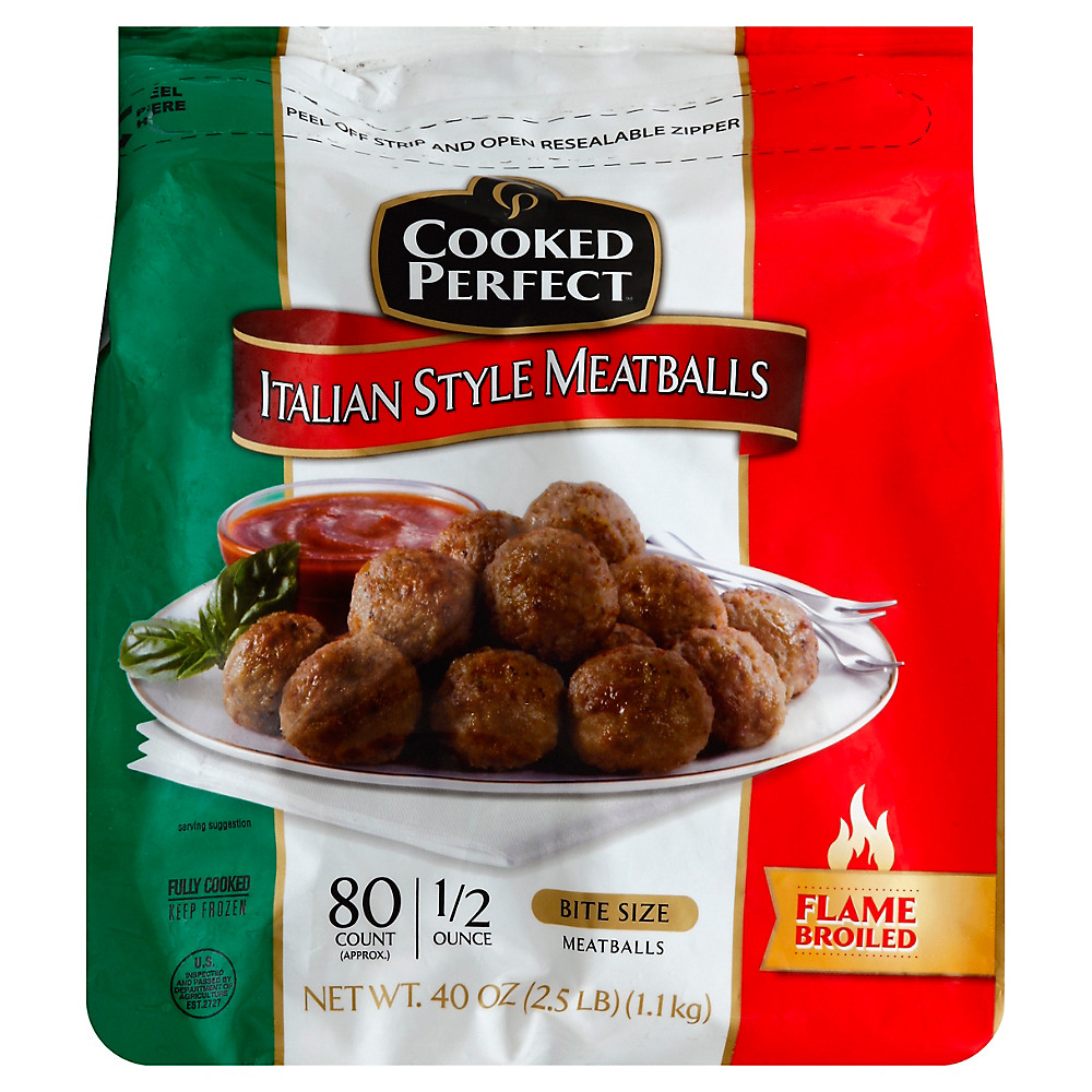 Calories in Cooked Perfect Italian Style Meatballs, 40 oz