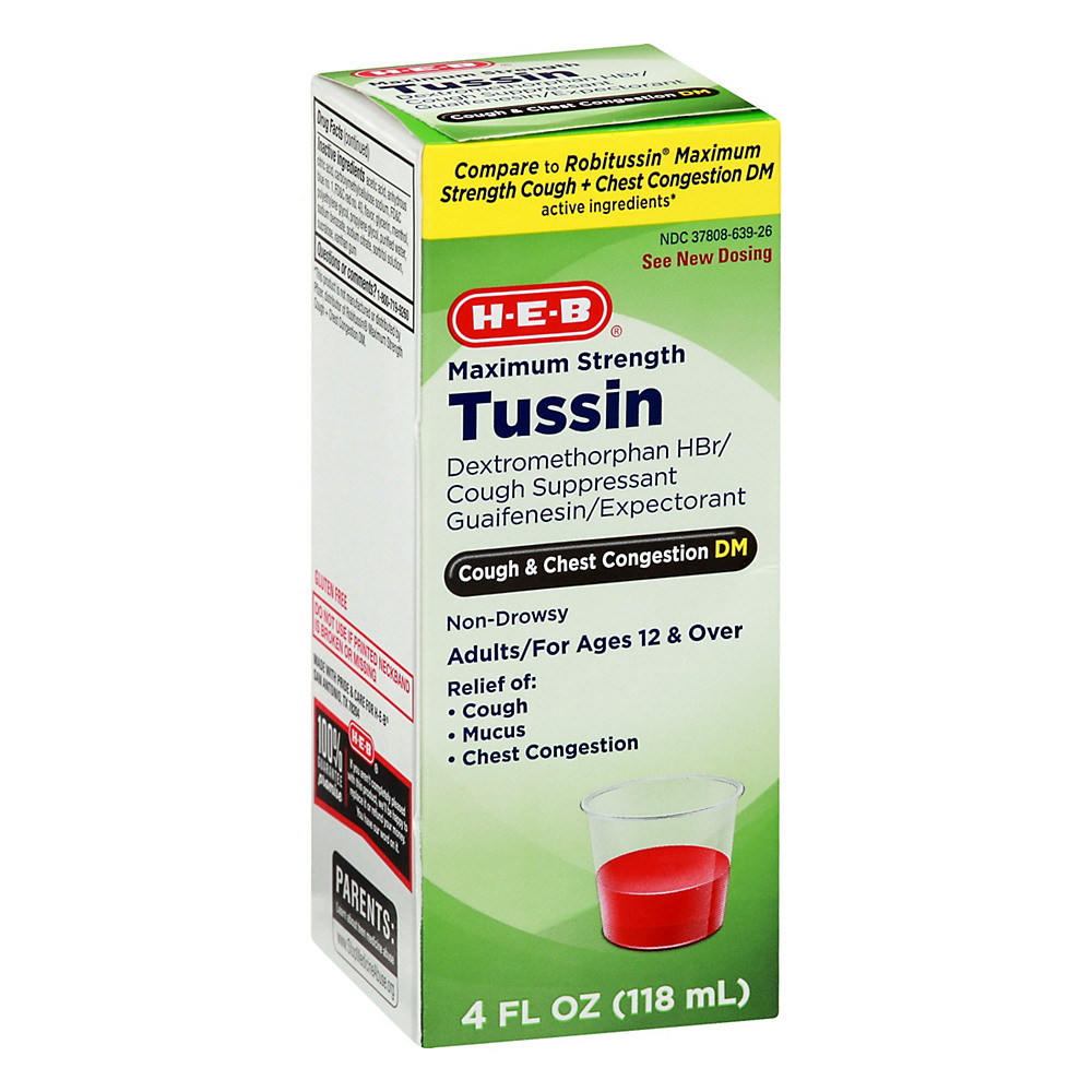 Calories in H-E-B Tussin Max Cough & Chest DM, 4 oz