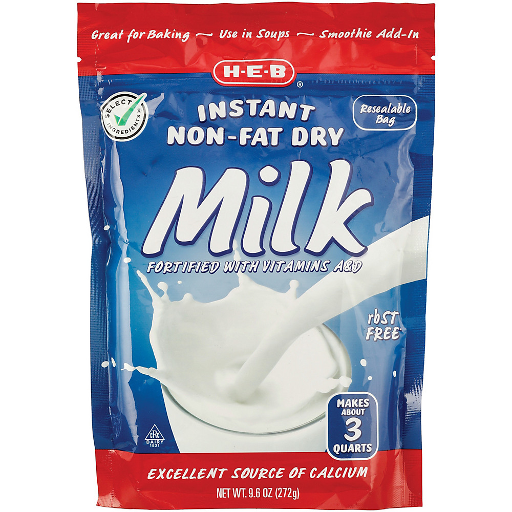 Calories in H-E-B Select Ingredients Instant Non-Fat Dry Milk, 9.6 oz