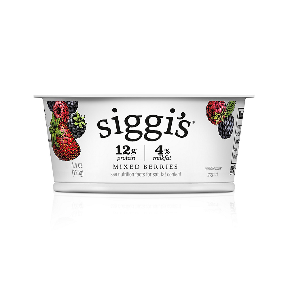 Calories in Siggi's 4% Strained Whole Milk Skyr Mixed Berries Yogurt, 4.4 oz