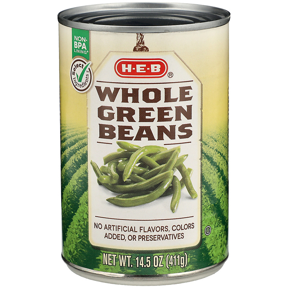 Calories in H-E-B Select Ingredients Whole Green Beans, 14.5 oz