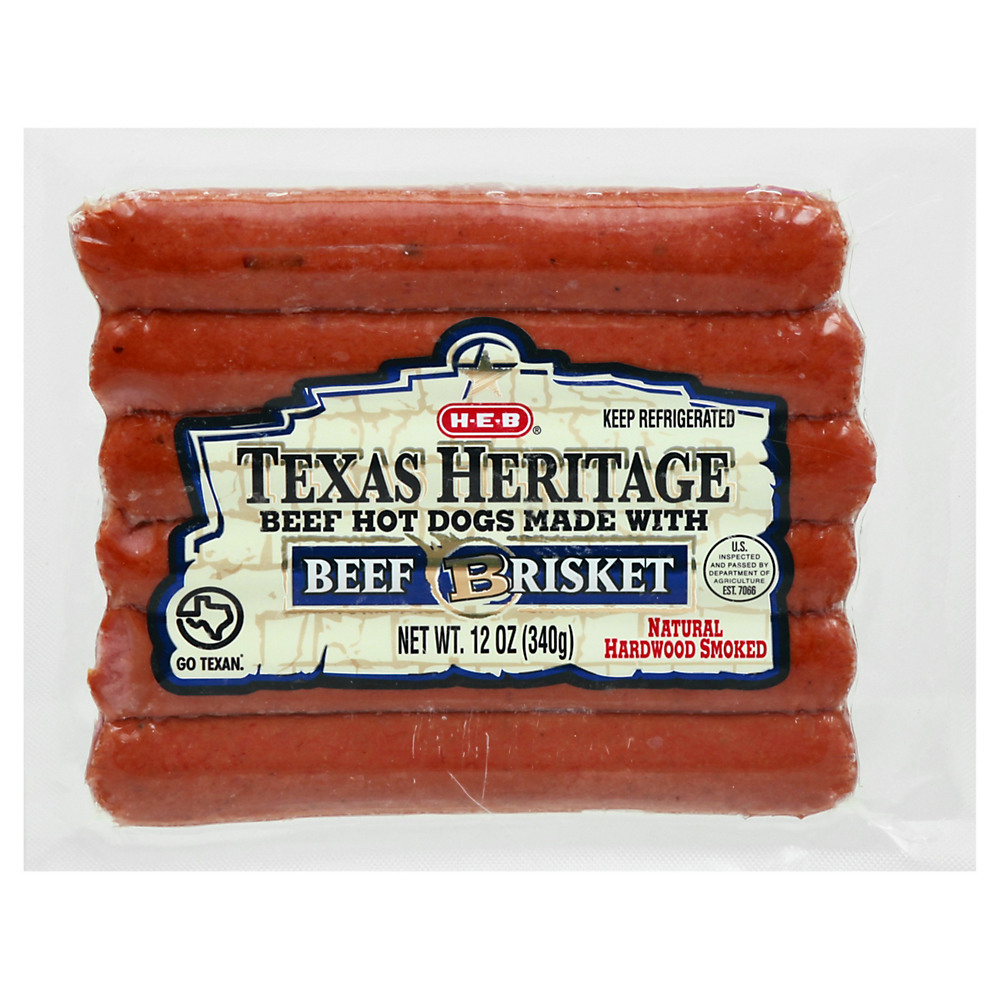 Calories in H-E-B Texas Heritage Hot Dogs Beef Brisket, 6 ct