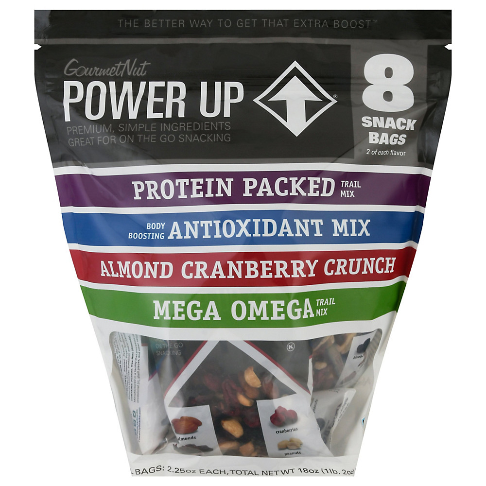 Calories in Gourmet Nut Power Up Trail Mix Variety Pack, 8 pk