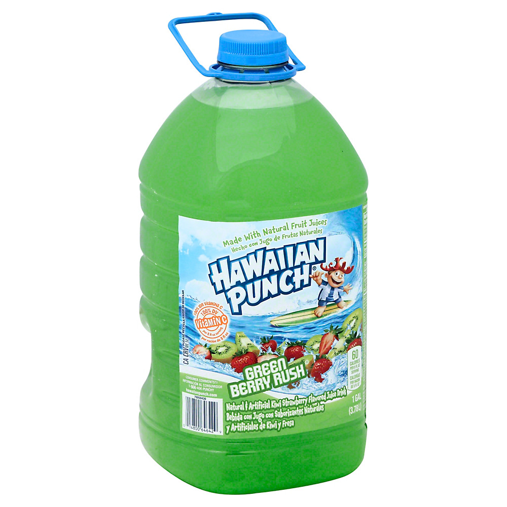 Calories in Hawaiian Punch Green Berry Rush Juice Drink, 128 oz