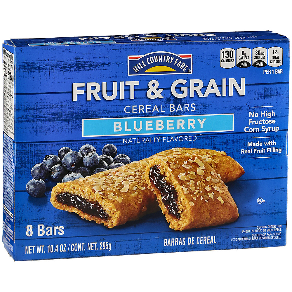 Calories in Hill Country Fare Blueberry Fruit & Grain Cereal Bars, 8 ct
