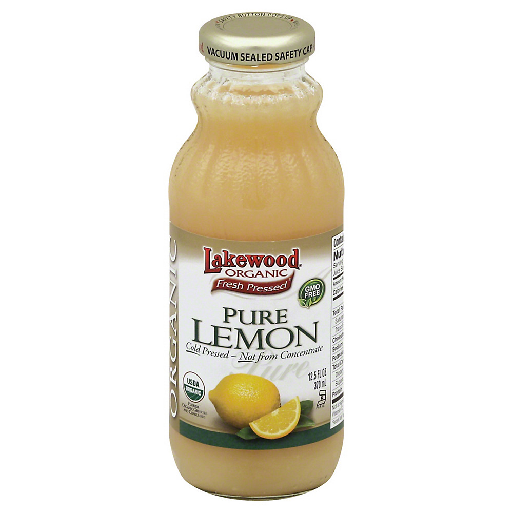 Calories in Lakewood Organic Fresh Pressed Pure Lemon Juice, 12.5 oz