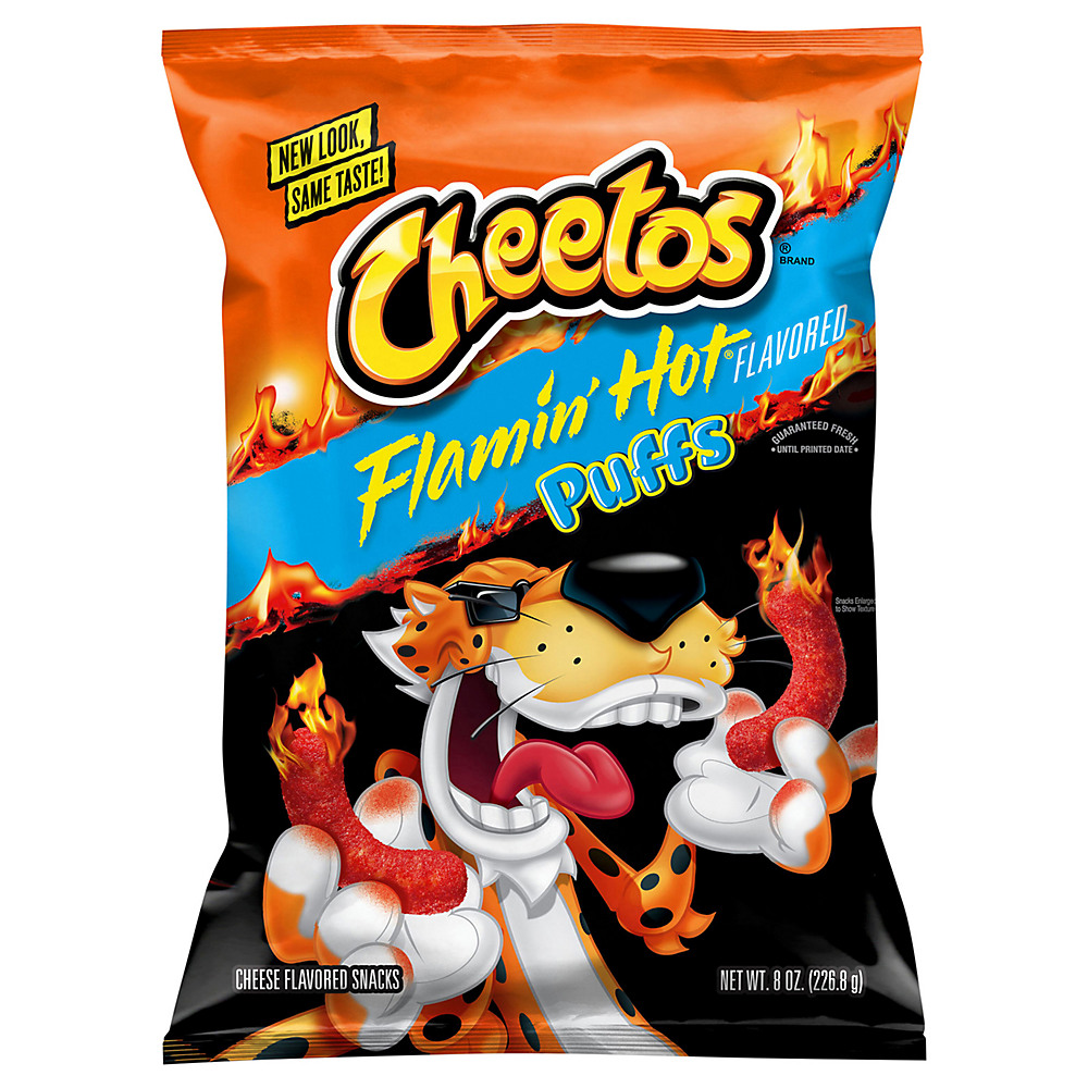 Calories in Cheetos Puffs Flamin' Hot Cheese Snacks, 8 oz