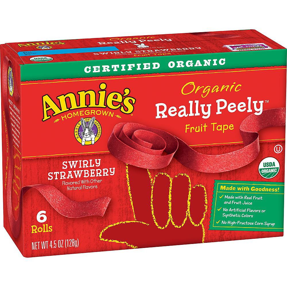 Calories in Annie's Homegrown Organic Swirly Strawberry Fruit Tape, 6 ct