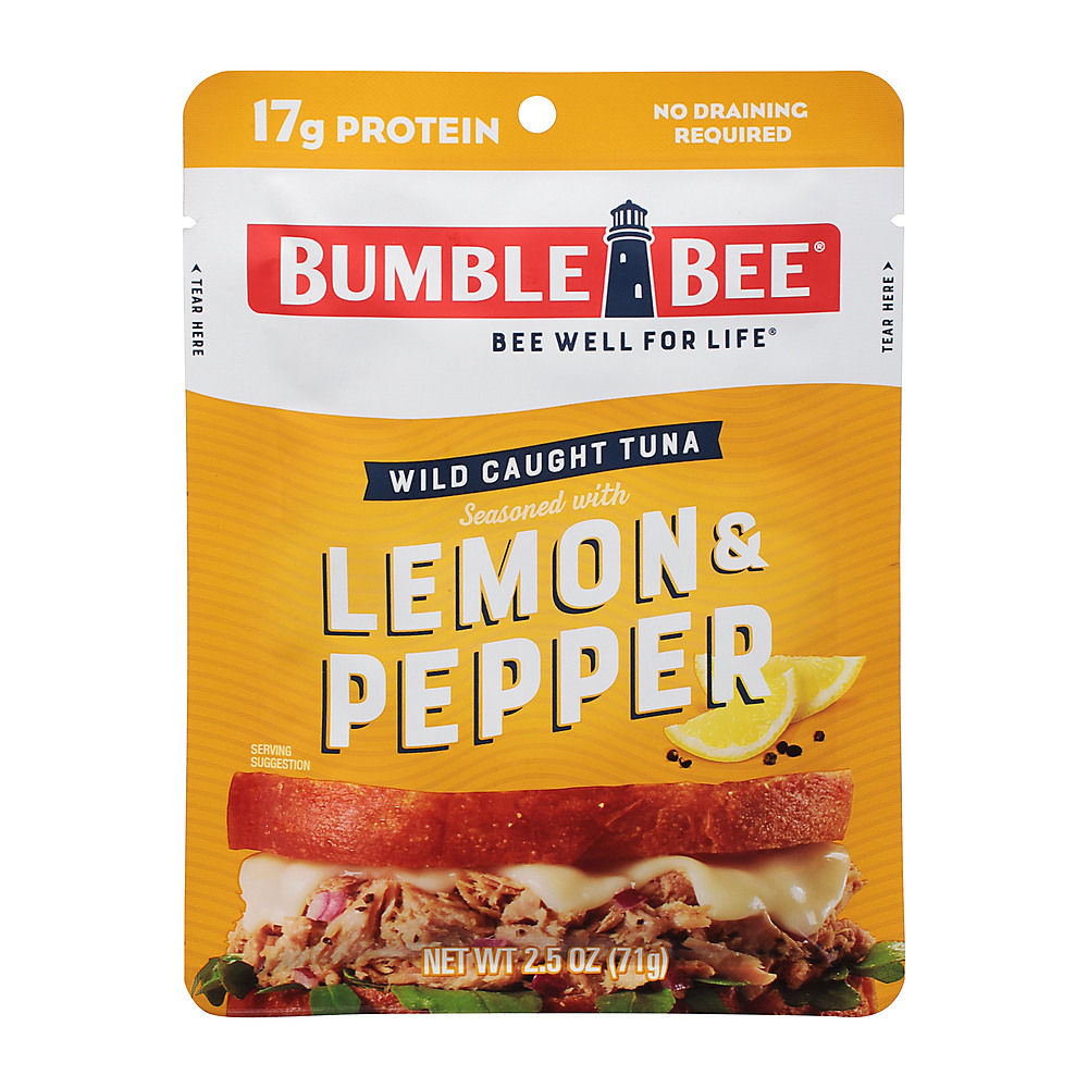 Calories in Bumble Bee Lemon & Pepper Seasoned Tuna Pouch, 2.5 oz