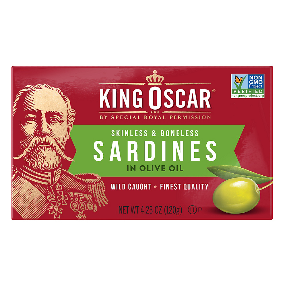 Calories in King Oscar Skinless Bonless Sardines in Olive Oil, 4.38 oz