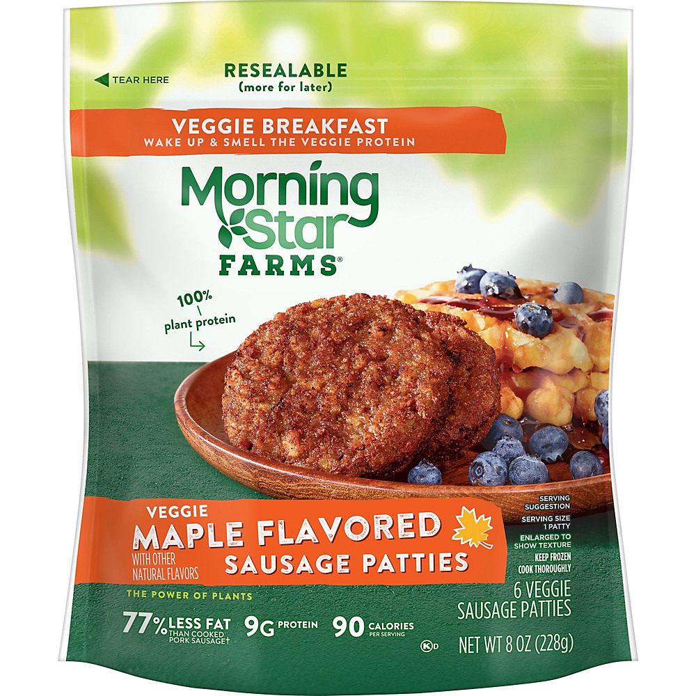 Calories in MorningStar Farms Veggie Maple Flavored Sausage Patties, 6 ct