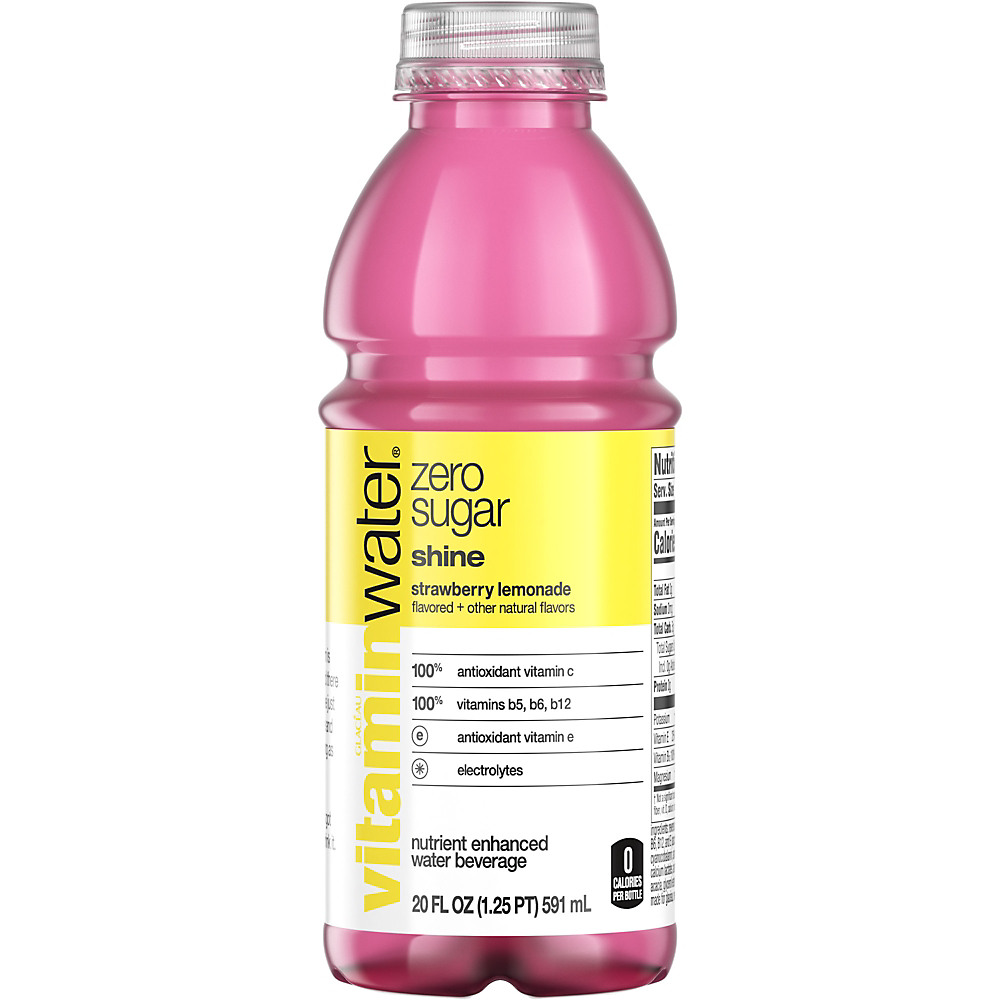 Calories in Glaceau Vitaminwater Zero Shine Strawberry Lemonade, 20 oz