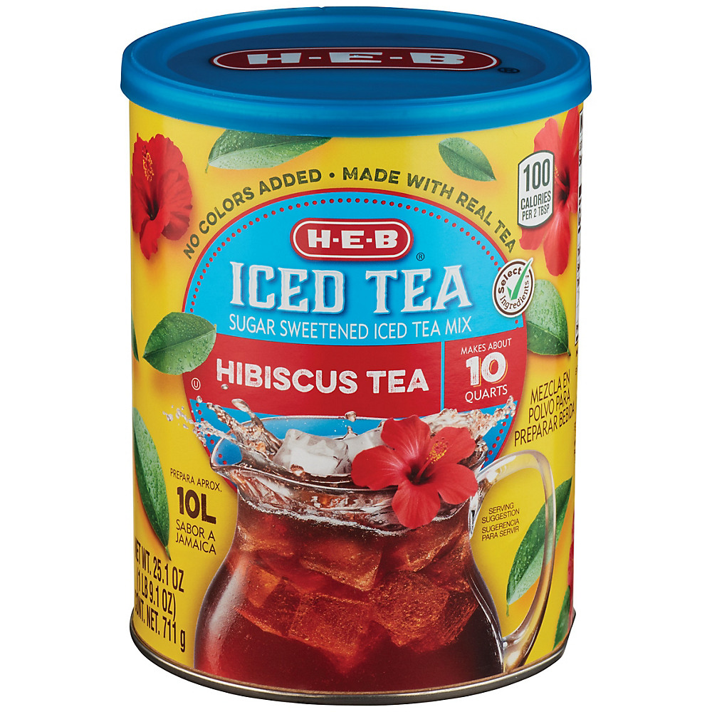 Calories in H-E-B Select Ingredients Hibiscus Tea Sugar Sweetened Iced Tea Mix, 25.1 oz