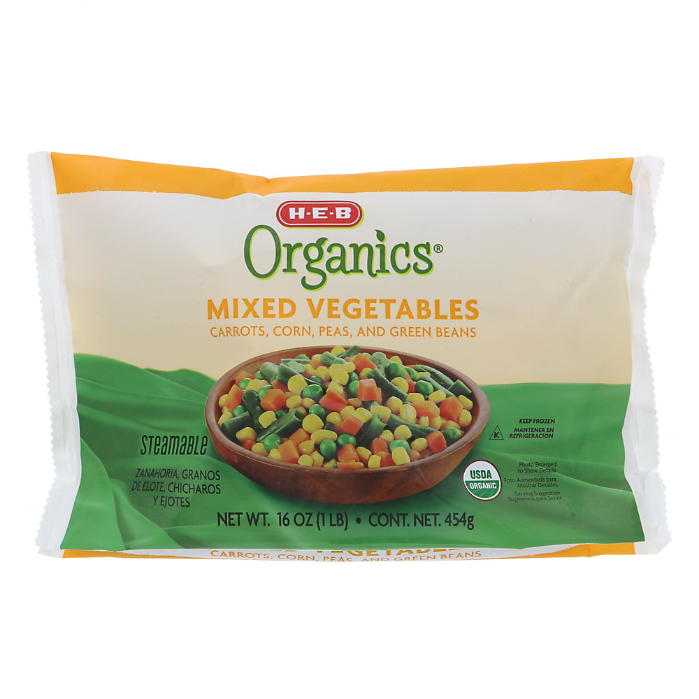 Calories in H-E-B Organics Mixed Vegetables, 16 oz