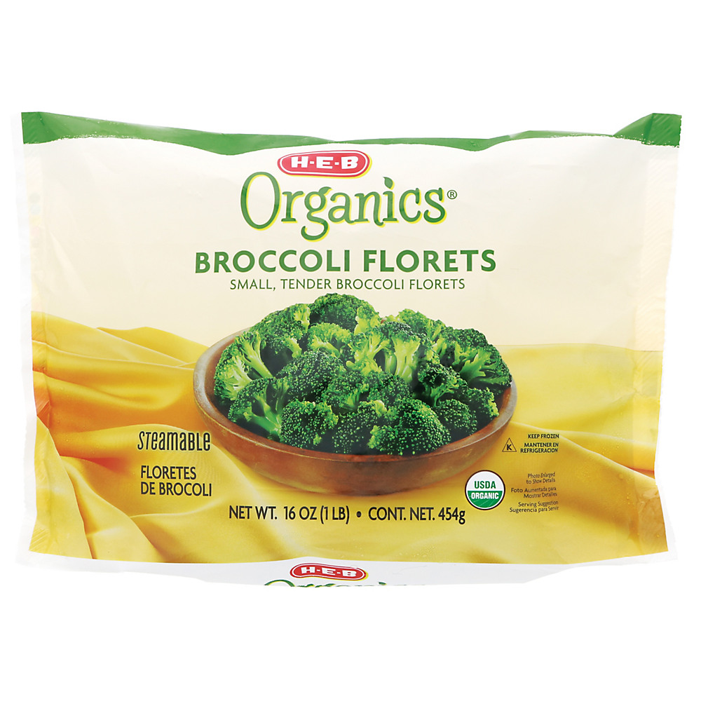 Calories in H-E-B Organics Broccoli Florets, 16 oz