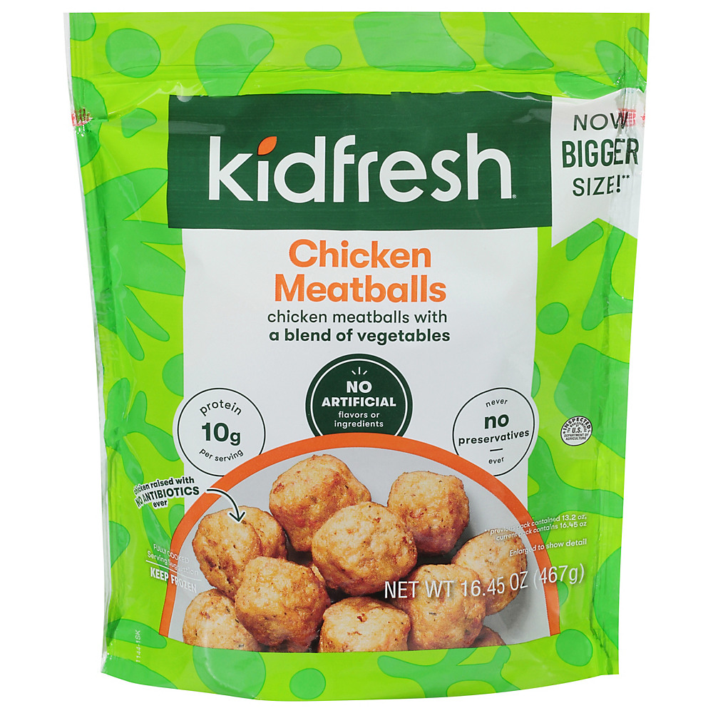 Calories in Kidfresh Mighty Meaty Chicken Meatballs, Value Pack, 13.2 oz