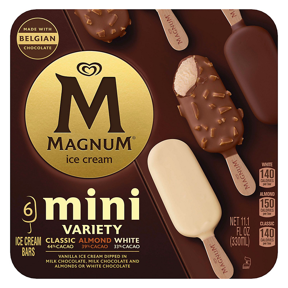 Calories in Magnum Classic Almond White Ice Cream Bars, 11.1 oz