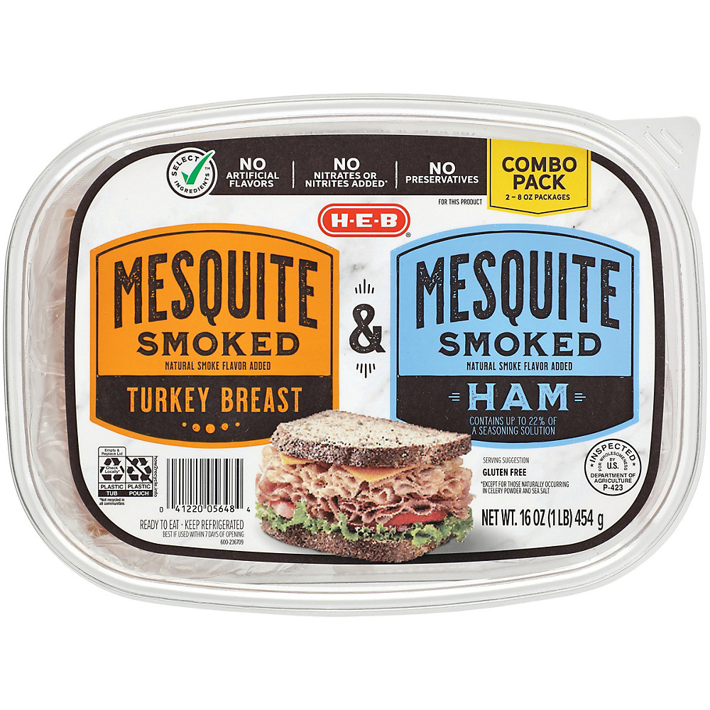 Calories in H-E-B Select Ingredients Mesquite Smoked Turkey and Ham, 16 oz