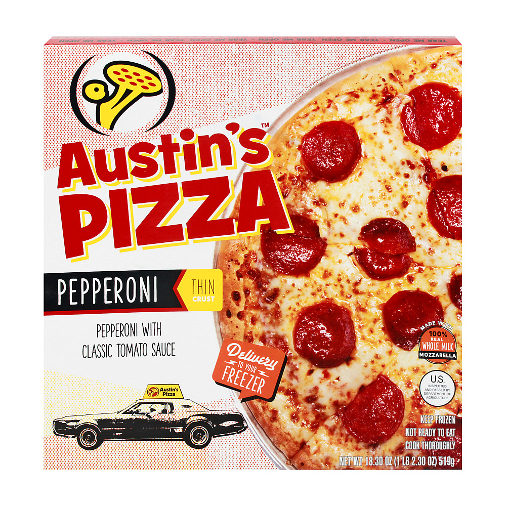 Calories in Austin's Pizza Pepperoni Thin Crust Pizza, 18.3 oz