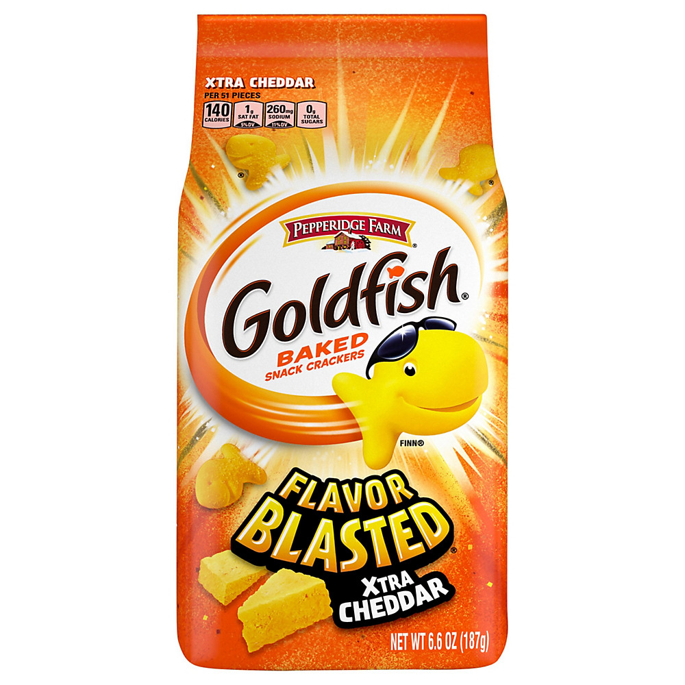 Calories in Pepperidge Farm Goldfish Flavor Blasted Xtra Cheddar Baked Snack Crackers, 6.6 oz