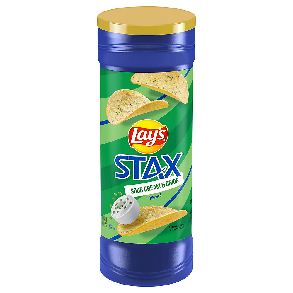 Calories in Lay's Stax Sour Cream & Onion Potato Crisps, 5.5 oz