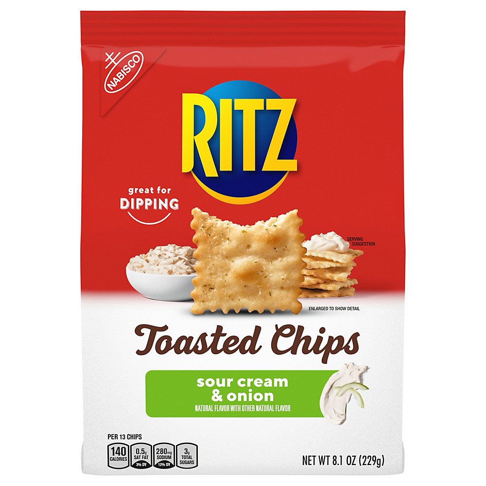 Calories in Nabisco Ritz Sour Cream & Onion Toasted Chips, 8.1 oz