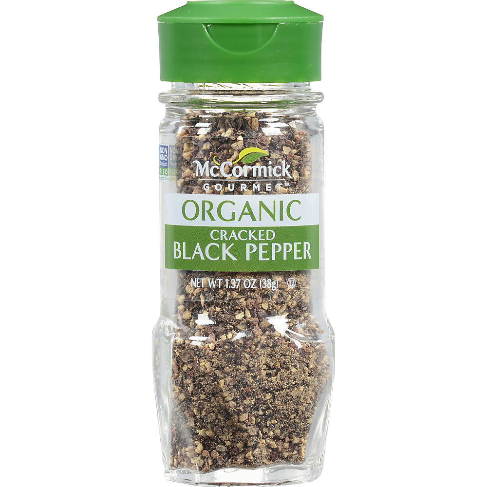 Calories in McCormick Gourmet Organic Cracked Black Pepper, 1.37 oz
