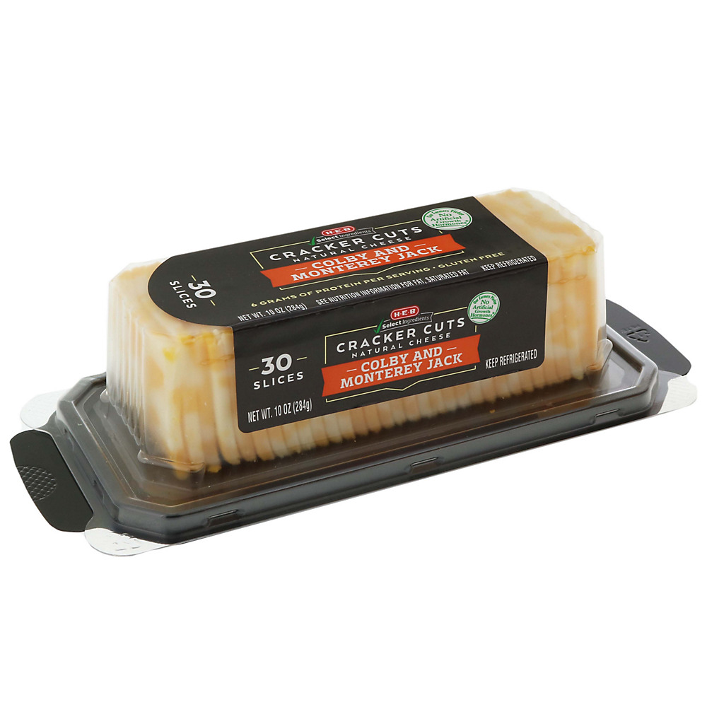 Calories in H-E-B Select Ingredients Colby and Monterey Jack Cracker Cuts, 30 ct