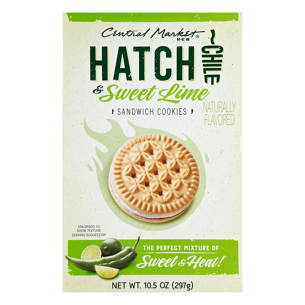 Calories in Central Market Hatch Chile & Sweet Lime Sandwich Cookies, 10.5 oz