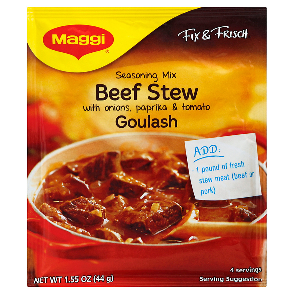 Calories in Maggi Seasoning Mix Beef Stew Goulash, 1.55 oz